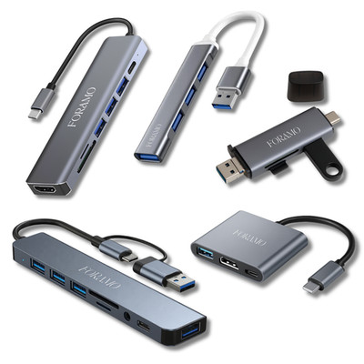 USB-A USB-C 3.0 HUB Multiport HDMI 4K Adapter SD TF Kartenleser Typ C AUX Stick