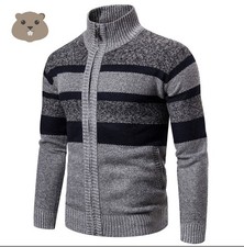 Winter Men's Fleece Cardigan Sweater Coat Business Jacket High Quality Male Wool