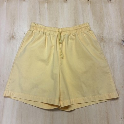Vintage Classic Elements Shorts Womens S Yellow Chino Elastic Drawstring Casual