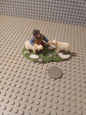 Lemax like sheep herder  Poly-Resin Figurine Christmas Figure rare!!