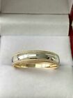 10K Two Tone Gold Mens Wedding Bands Rings Shiny Finish Milgrain 5Mm