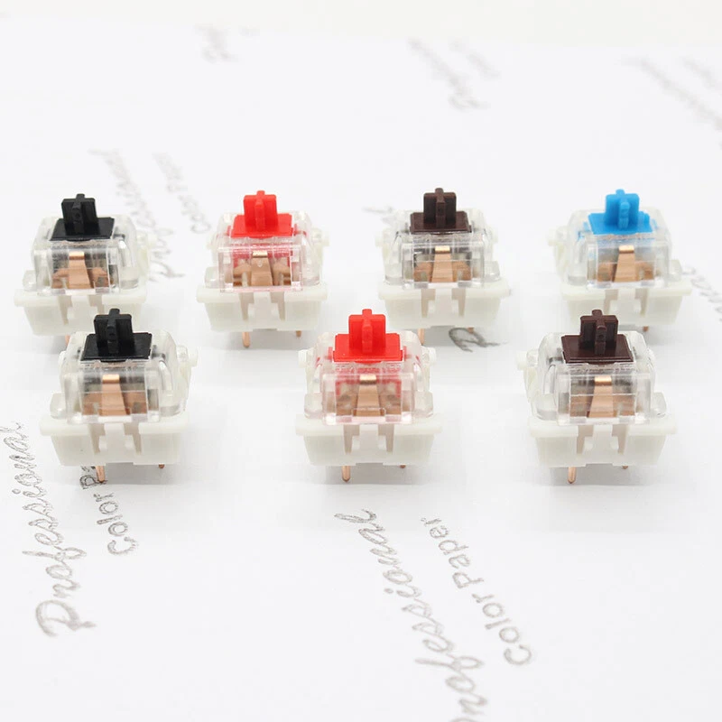 100pcs Black Blue Brown Red Mechanical Keyboard Switches for CIY SMD Sockets 100pcs Black Blue Brown Red Mechanical Keyboard Switches for CIY SMD Sockets