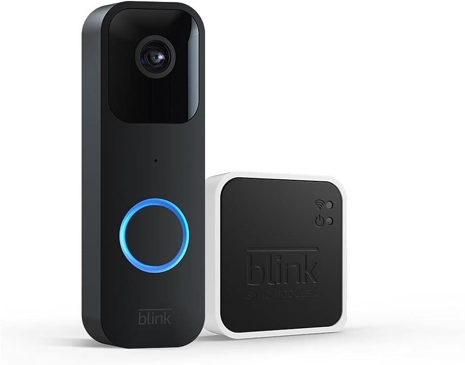 Blink Video Doorbell + Sync Module 2 Two-way Audio HD Video, wired or wire-free-image