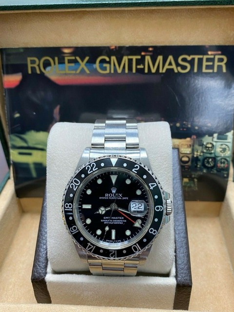 Rolex GMT-Master Men's Black Watch with Oysterlock Clasp - 16700 for sale  online | eBay