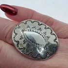 Vintage Native American Navajo Hand Stamped Sterling Silver Ring Size 6.5