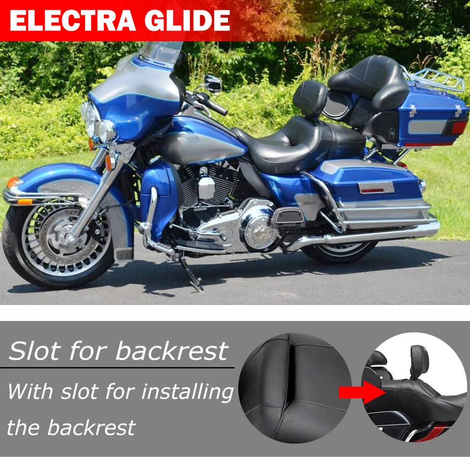 Driver Rider Passenger Seat For Harley Touring Electra Glide Ultra Limited 08-Up - Image 4 of 4