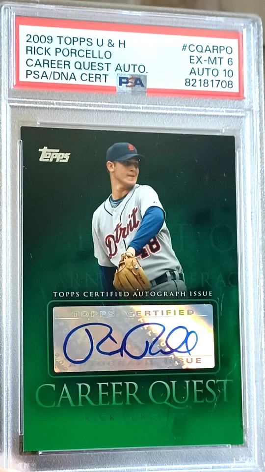 Rick Porcello RC AUTO PSA DNA pop1 ❗ 0Higher 2009 Topps U & H Career Quest Autos - Image 4 of 4