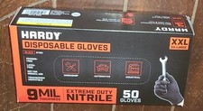 HARDY Extreme Duty XXL Nitrile Disposable Gloves 50 Gloves Per Box 9 MIL