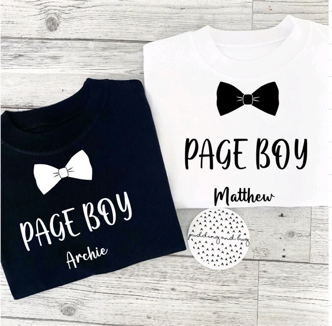 personalisiertes Page Boy T-Shirt Hochzeit Geschenk Jungen