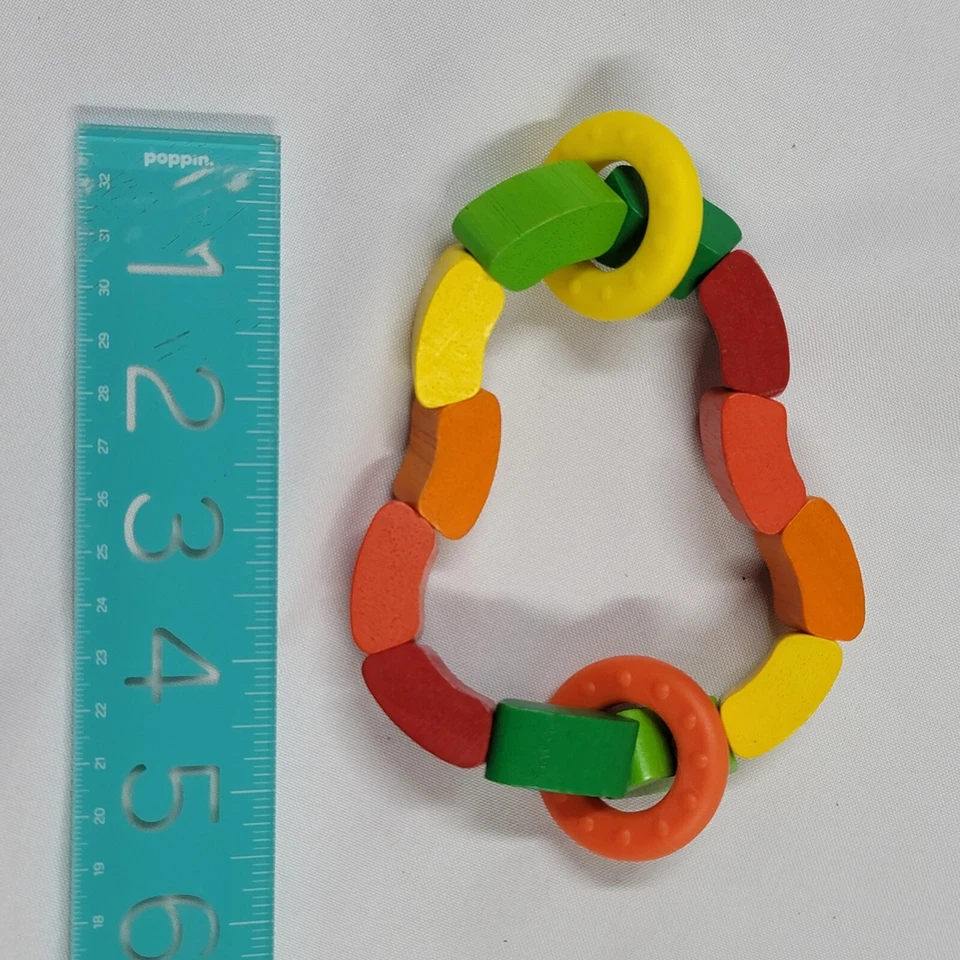 Juguete de madera para bebé arco iris colorido mundo de las maravillas mordedor de agarre dentición Foto 3 de 3