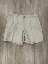 Columbia Cargo Pocket Shorts Mens 40 Bone Khaki Tan Outdoor Flat Front Chino