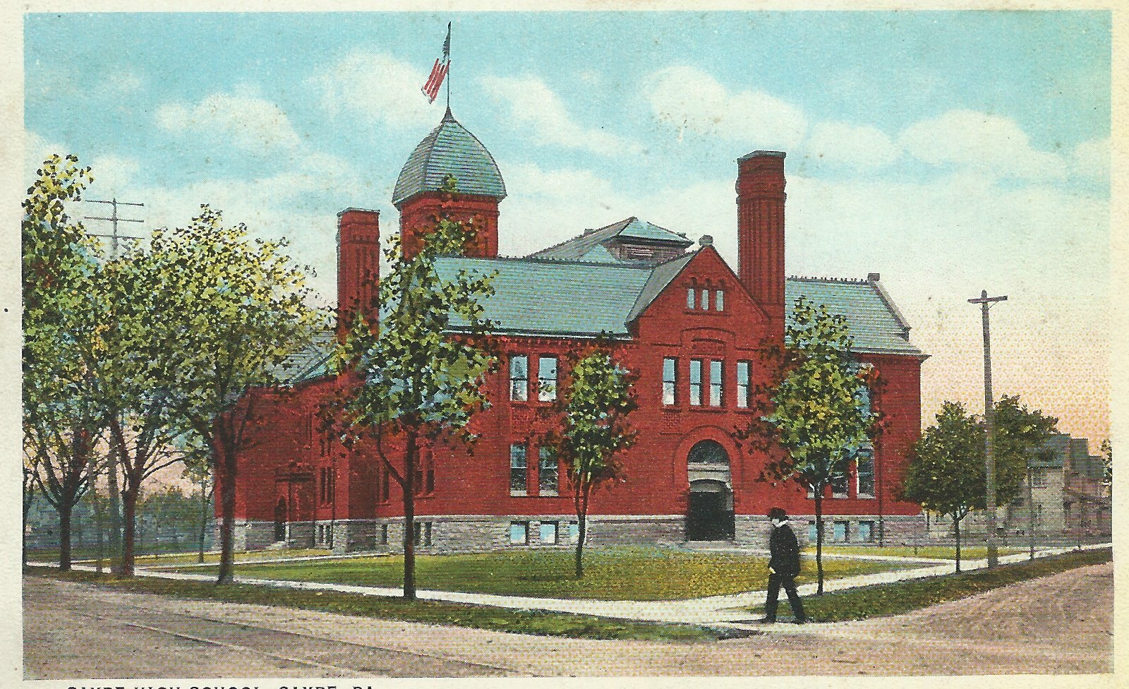 Sayre High School, Sayre PA UNUSED POST CARD eBay