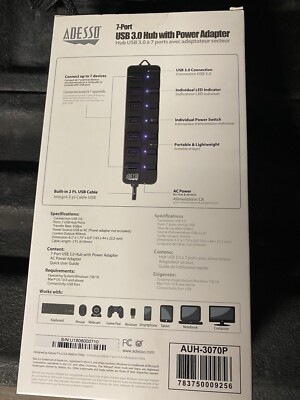 Adesso 7-Port USB 3.0 Hub Power Adapter