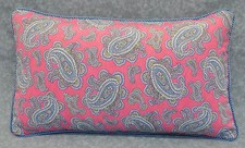 Corded Accent Pillow made w Ralph Lauren Studio Pink Azalea Paisley Fabric 20x12