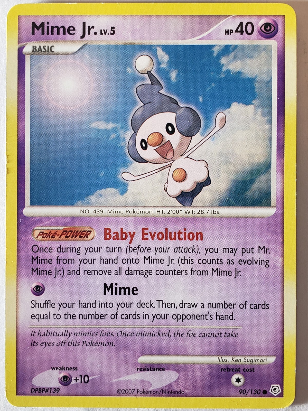 Mime Jr 90/130 LP / VLP - Diamond Pearl Pokemon Card - $2 Combined Shipping