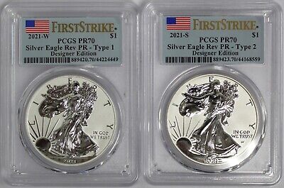 2021 WS $1 Silver Eagle Rev Proof 2-Coin Designer Edition 2021 WS $1 Silver Eagle Rev Proof 2-Coin Designer Edition