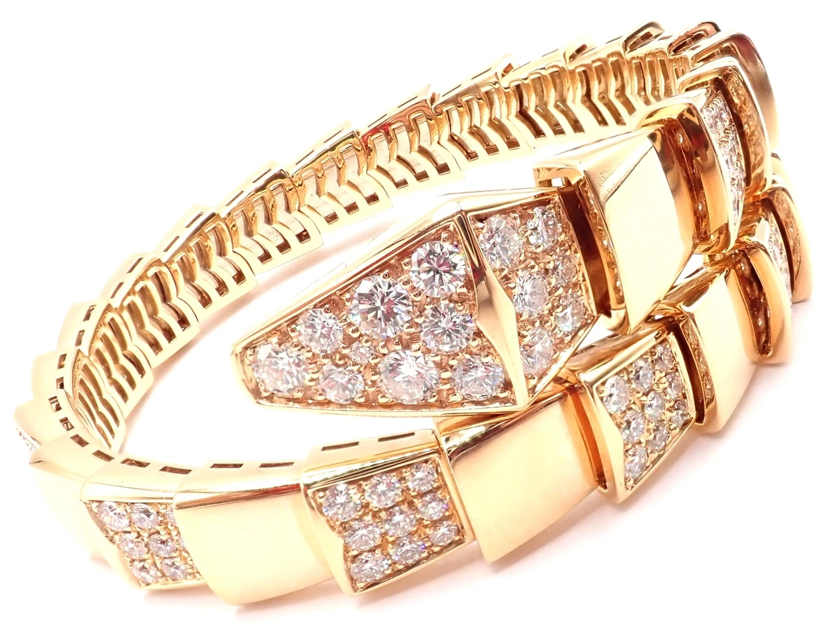 Shop BVLGARI Serpenti Viper 18K Rose Gold & Pavè Diamond Bracelet | Saks  Fifth Avenue