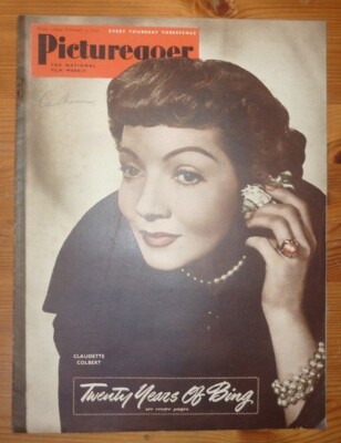 PICTUREGOER No 822 Vol 21 3RD FEB 1951 CLAUDETTE COLBERT COVER BING CROSBY