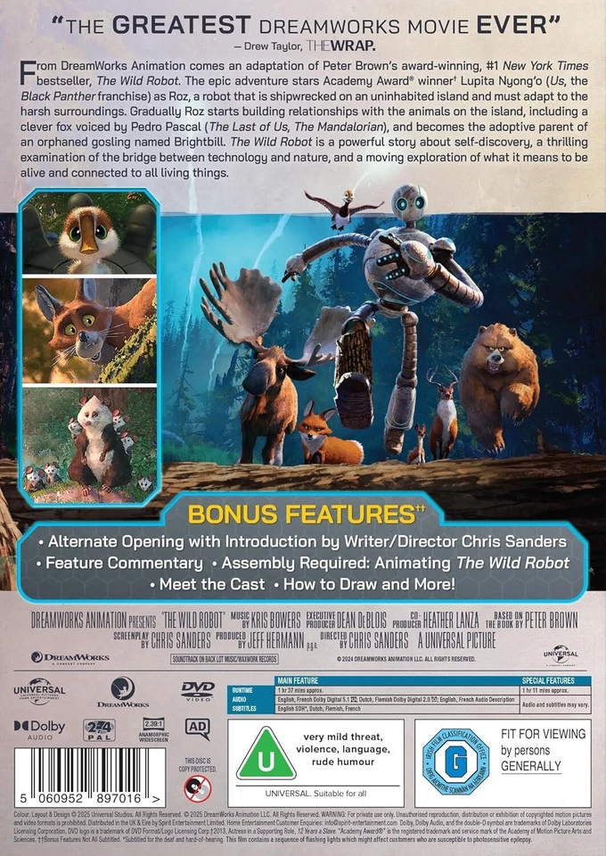 The Wild Robot [U] DVD Brand New & Sealed - Image 2 of 3