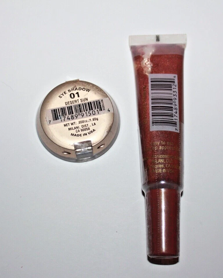 Sombra de ojos en polvo Milani #01 Desert Sun + brillo de labios brillante Milani Bermuda bronce Foto 2 de 2