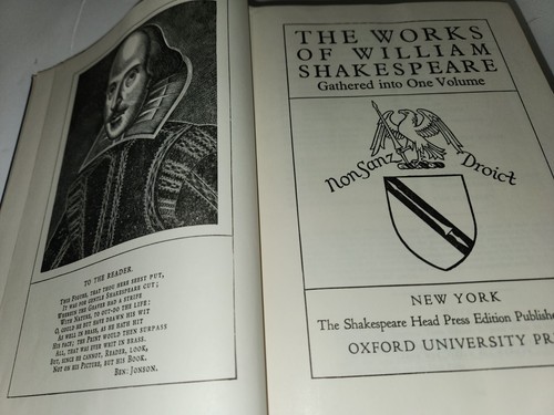 1938 The Complete Works of Shakespeare Oxford University Press HC Blue Nice! - Picture 4 of 8
