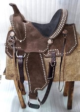 Leather Barrel Racing Western Equestrian Horse Saddle Trail Tack 12-18 FREE SHIP