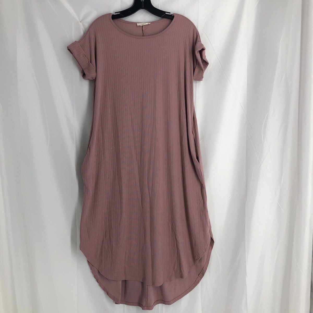 Entro Pink Maxi Long Stretch Dress Seam Pockets Women Small | eBay