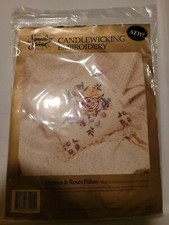 Something Special Candlewicking Embroidery Daisies  Roses Pillow Kit