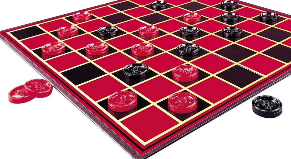 Pressman Family Classic Checkers Game with Folding Board & Interlocking Checkers - Image 2 of 2
