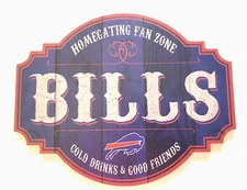 BUFFALO BILLS 12 Inch Wood Tavern Homegating Fan Zone Sign NFL