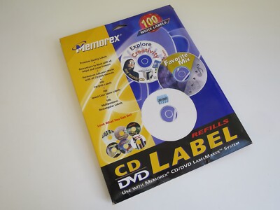 88 x Memorex 12 cm Durchmesser CD DVD & Jewel Case Buchrücken Etiketten A4 Laser Tintenstrahl
