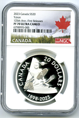 2023 $20 CANADA 1OZ SILVER PROOF NGC PF70 UCAM 125TH ANNV YUKON