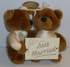 Vintage Just married Bears stuffed animal Dakin suction cup 5''