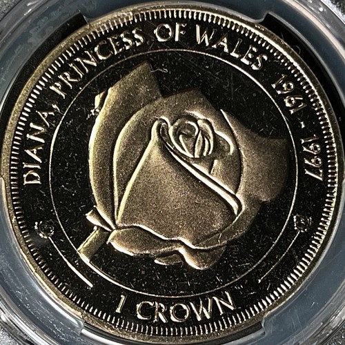 ASCENSION ISLAND. 2017, Crown - PCGS MS68 - Top Pop 🥇 Princess Diana, Rose RARE - Picture 3 of 5