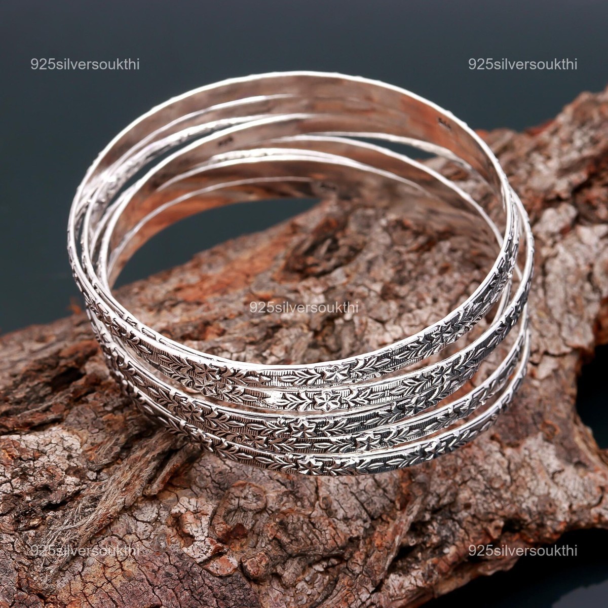 アクセサリー CTHY HERITAGE BANGLE RHODIUM SILVER Solid 925 Sterling Silver Woven Vintage Hill Tribe Design