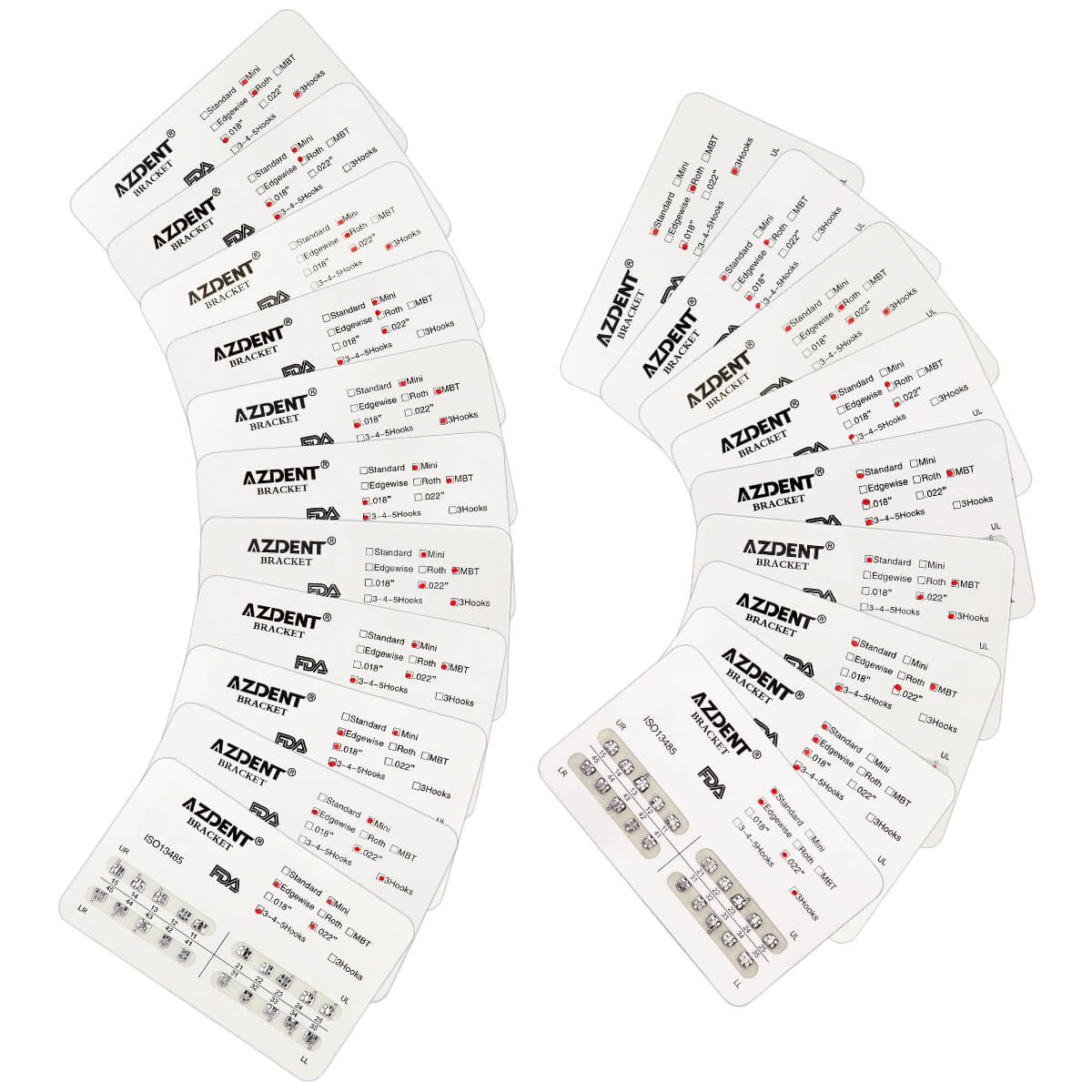 Brackets Dentali Metallo Attacchi Ortodontici Bracket Mini Roth 022 - In Metallo, Gancio Slot 345, Per Ortodonzia Attacchi Apparecchio Denti 022 - Foto 2