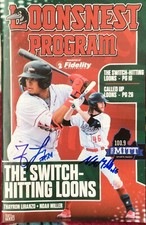 Great Lakes Loons Signed Program Thayron Liranzo,Noah Miller Autographed Cover