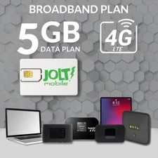 Jolt Mobile AT&T Data SIM Card 5GB WiFi MiFi Router Broadband 4G LTE IoT Devices
