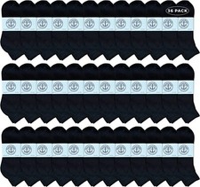 36 Units of Mens Premium Cotton Quarter Ankle Sport Socks Size 10-13 Solid Black