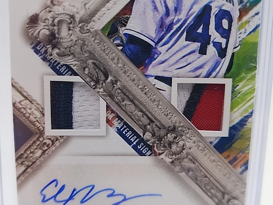 2022 DIAMOND KINGS DUAL PATCH AUTO ELI MORGAN Holo Blue Parallel 10/25 - Image 4 of 4