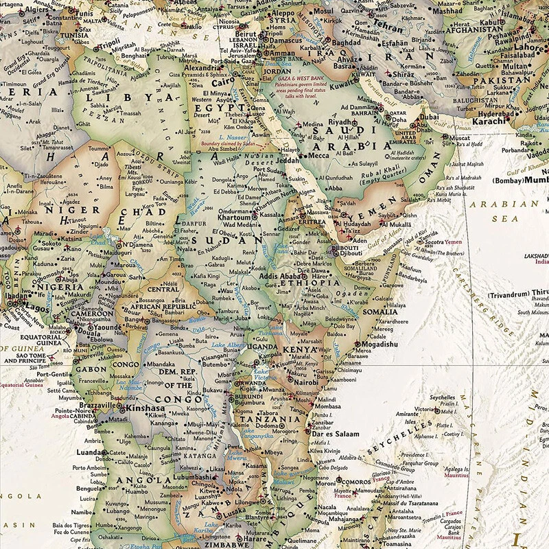 Póster mapa National Geographic Reference 2007 mapa del mundo 59x39 pulgadas 88x59 pulgadas Foto 3 de 4