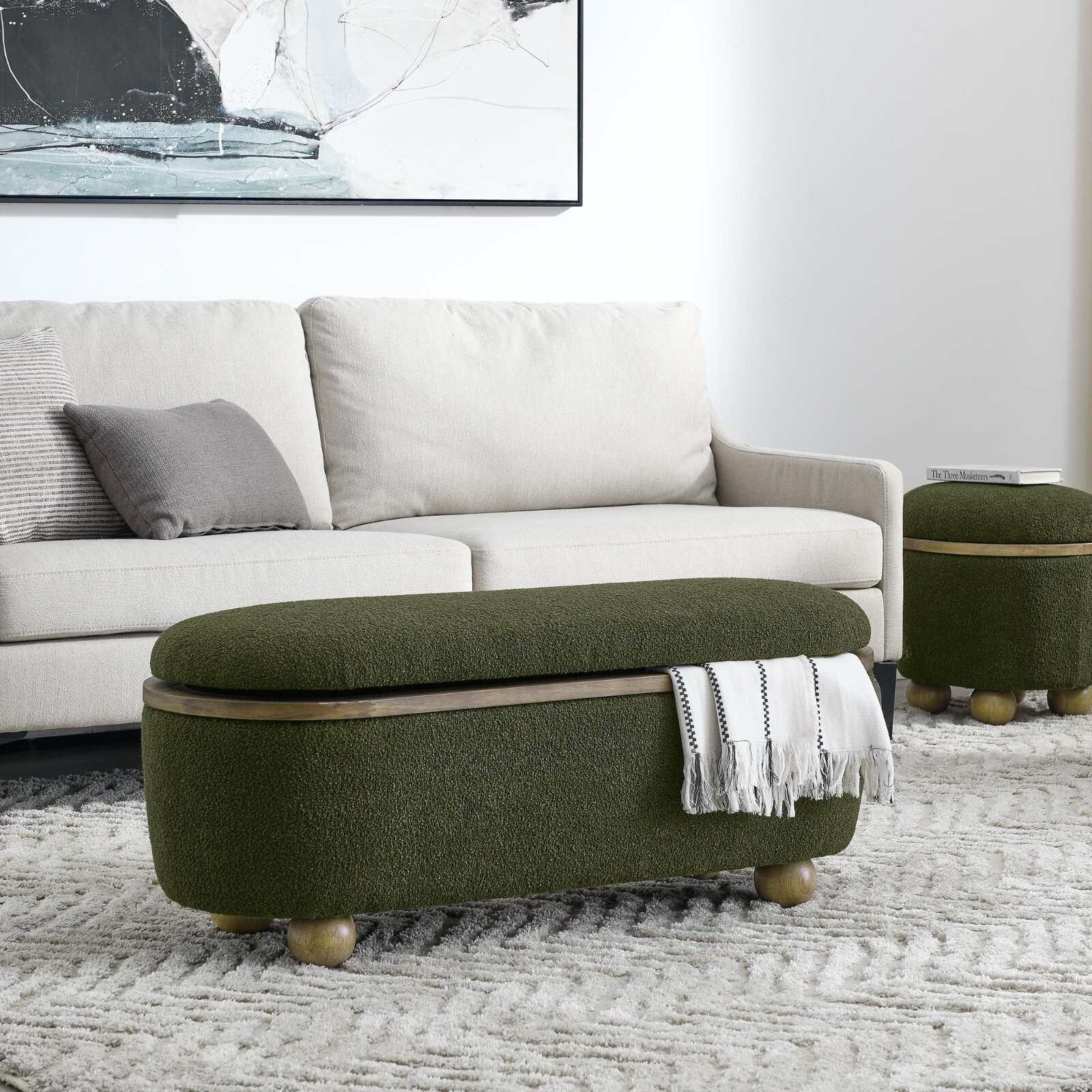 Storage Ottoman Bench, Upholstered of Bed Ottoman Bench Storage and Seating