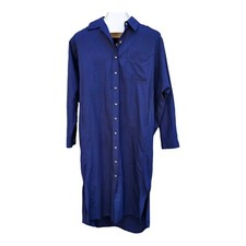 Universal Thread Navy Button Down Shirt Dress with Side Pockets Size Small Maxi