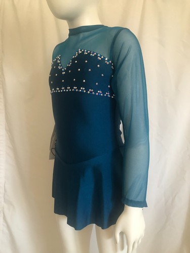 Ice Skating Dress Child 10 Deep Teal # I1083 NWT
