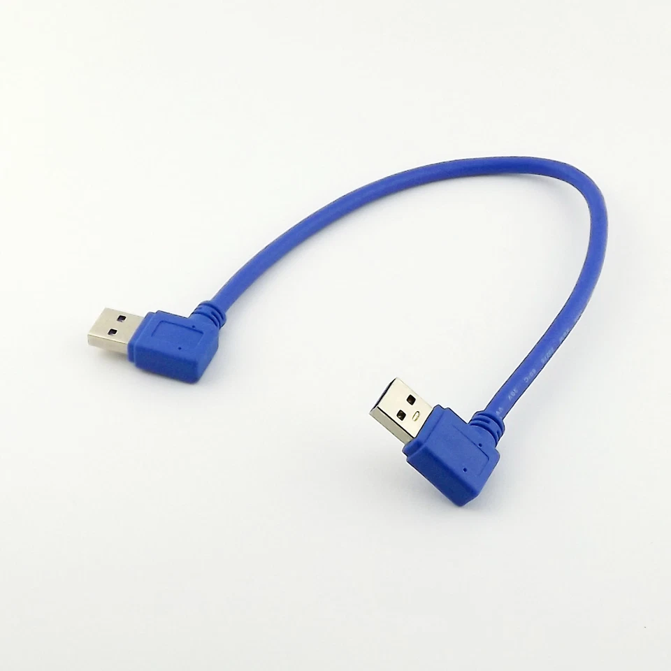 1x USB 3.0 A Male 90 Degree Right Angled to A Male Left Angle Generic Cable 30cm - Image 3 of 4