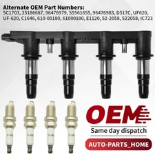 Pack Ignition Coil UF620 + 4x Spark Plug for 2012-2015 Chevrolet Cruze Sonic 1.8