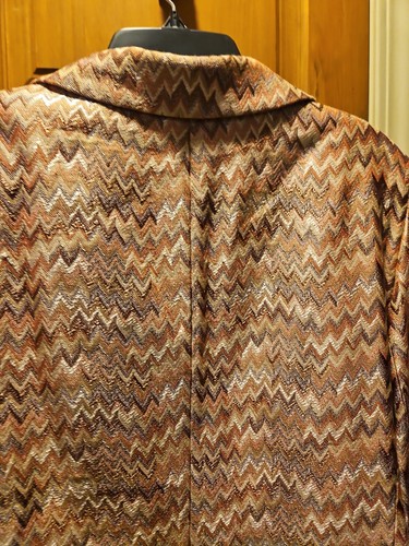Dana Buchman Women Earth Color Pattern Lined Jacket Size 16 - Picture 7 of 8