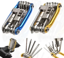 11 in 1 Bicycle Tool Set Bike Multi Repair Kit Hex Wrench Screwdriver Chain Flat