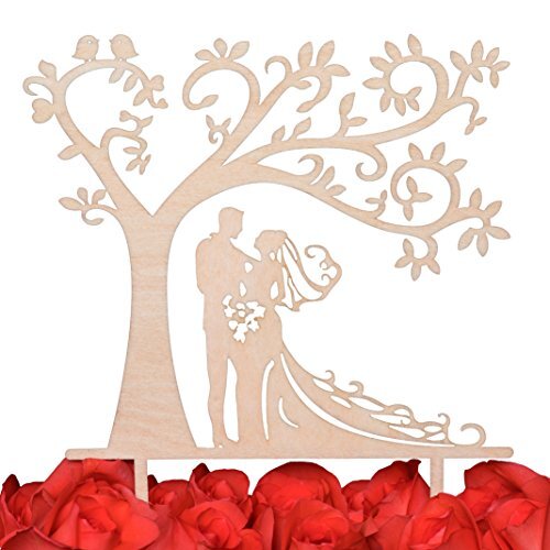 LOVENJOY Topper Torta Matrimoniale Sposi Silhouette Tree Cake Topper (M1t)
