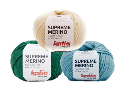 84 /kg  50g Weiche Wolle von Katia SUPREME MERINO 75m / 50g Alpaka+Merino
